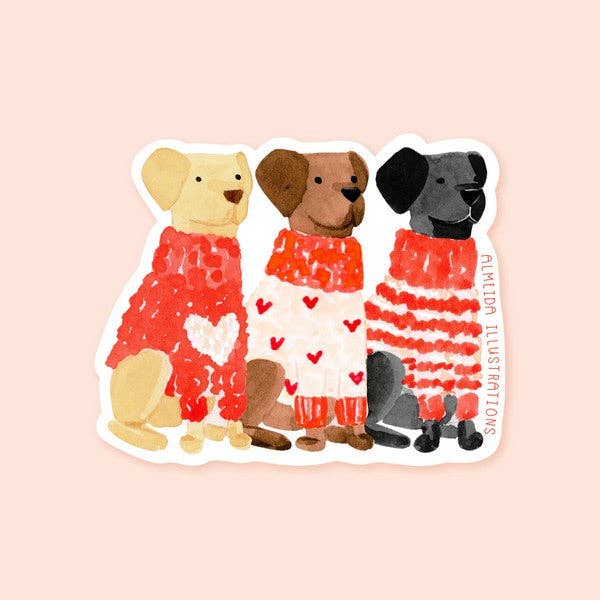 Lab Dog Trio Sticker