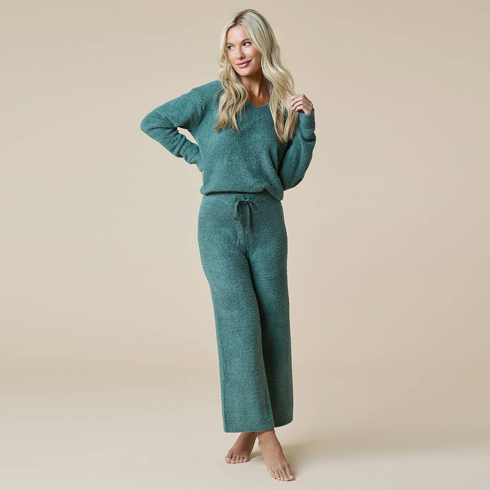 Solid Marshmallow V-Neck Lounge Set