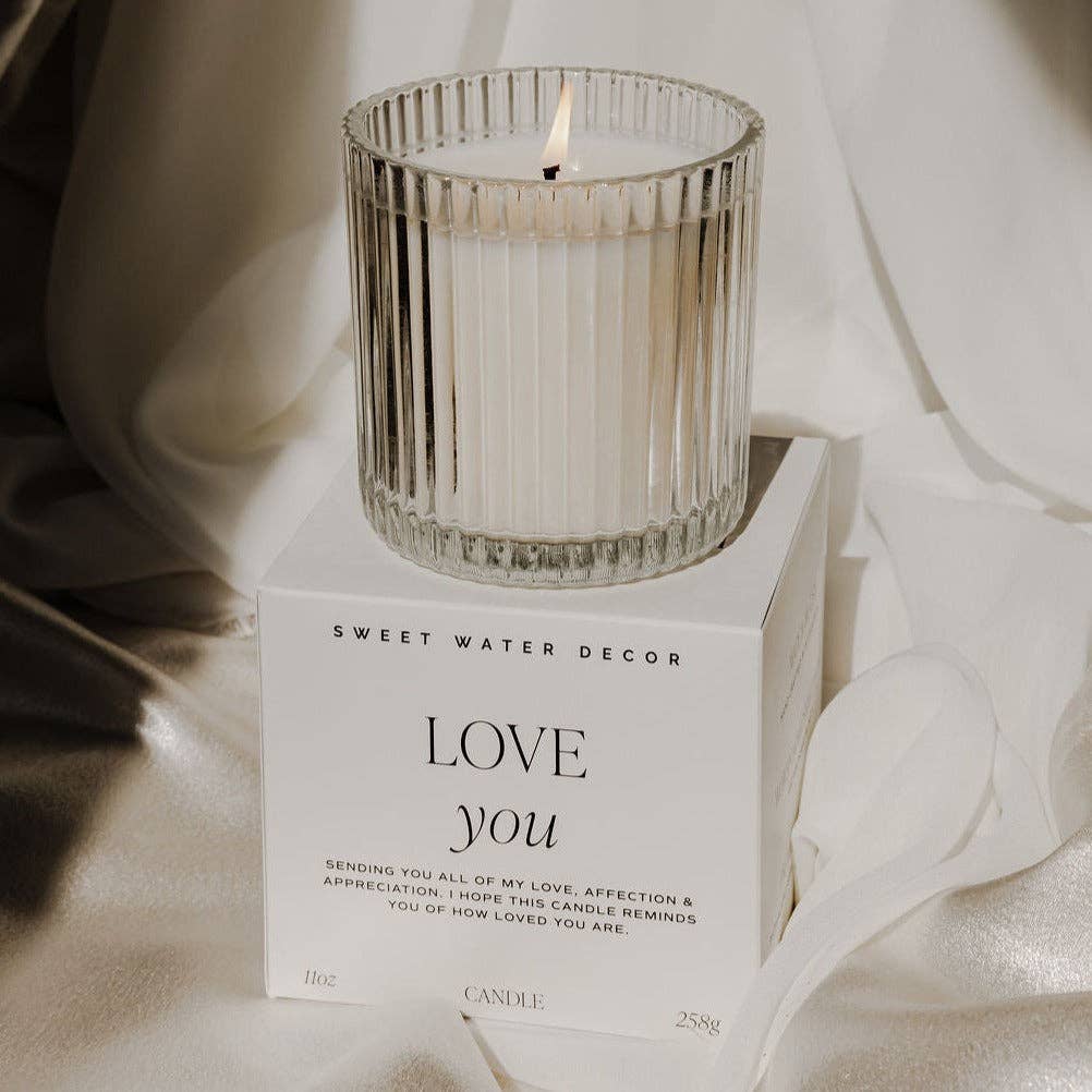 Love You Fluted Candle