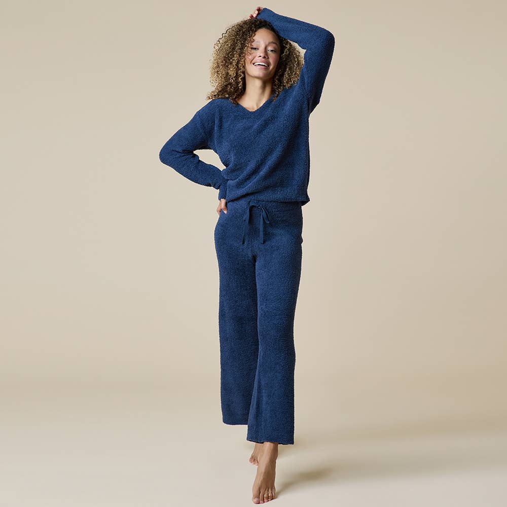 Solid Marshmallow V-Neck Lounge Set