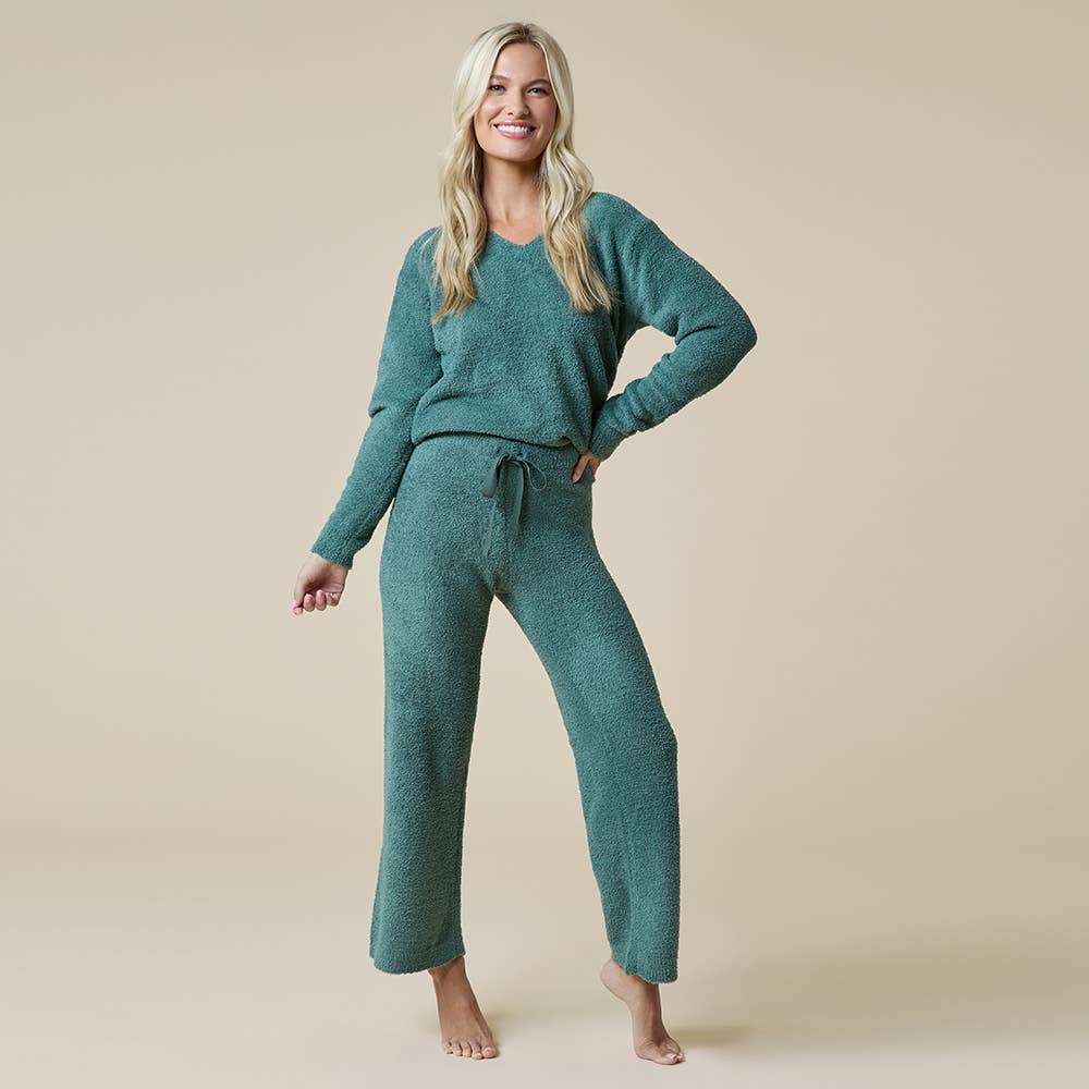 Solid Marshmallow V-Neck Lounge Set