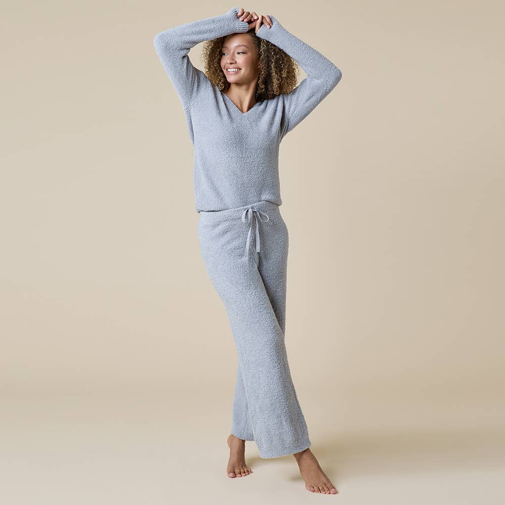 Solid Marshmallow V-Neck Lounge Set