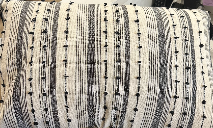Cotton Embroidery/French Knots Pillow