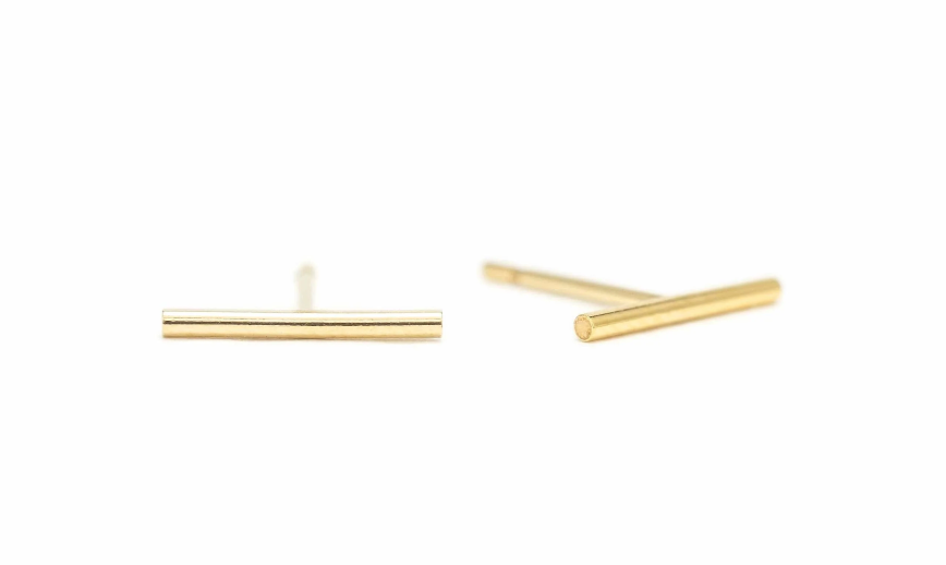 Bar Gold Filled Stud Earrings