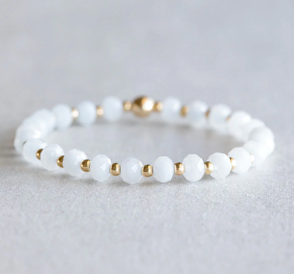 6mm Gold & AquamarineBracelet