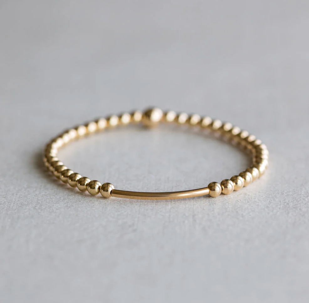 4mm 14K Gold-filled Bar Bracelet