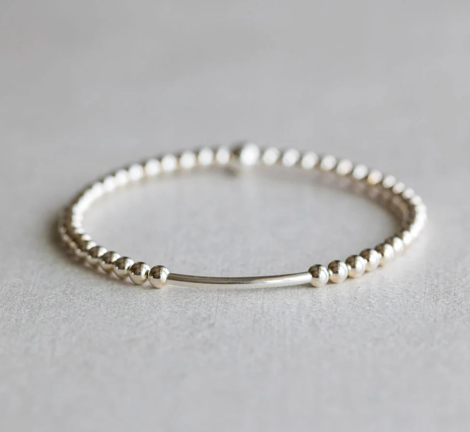 4mm Silver Bar Bracelet