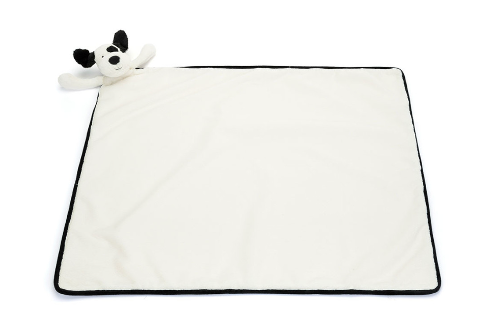 Bashful Black & Cream Puppy Blankie