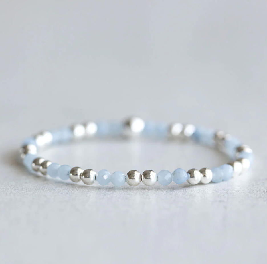4mm Silver & Angelite