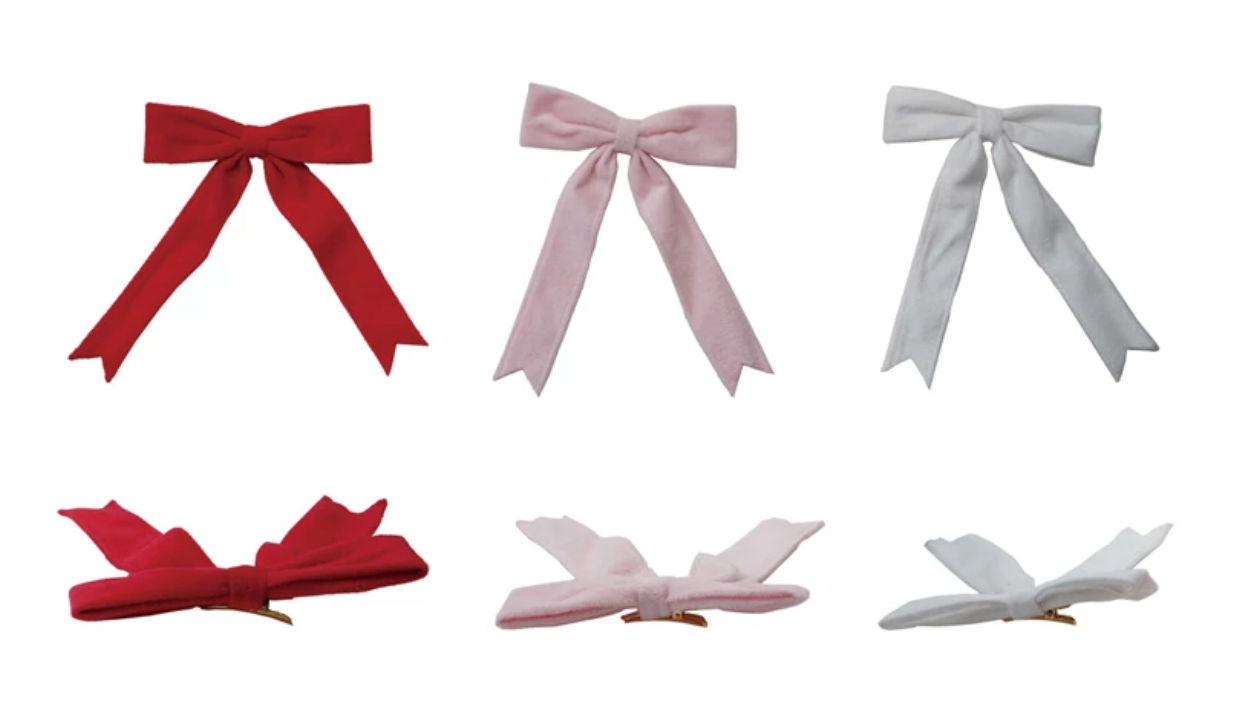 Velvet Clip-on Bow