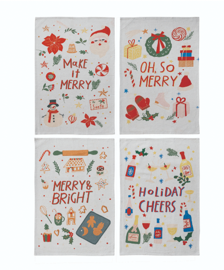 Holiday Printed Tea Towel