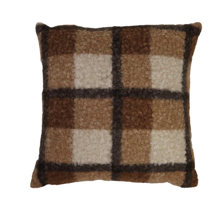 Brown/Black Plaid Pillow
