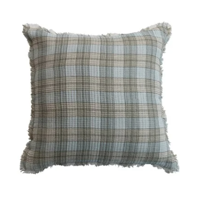 Chambrayed Frayed Edge Pillow