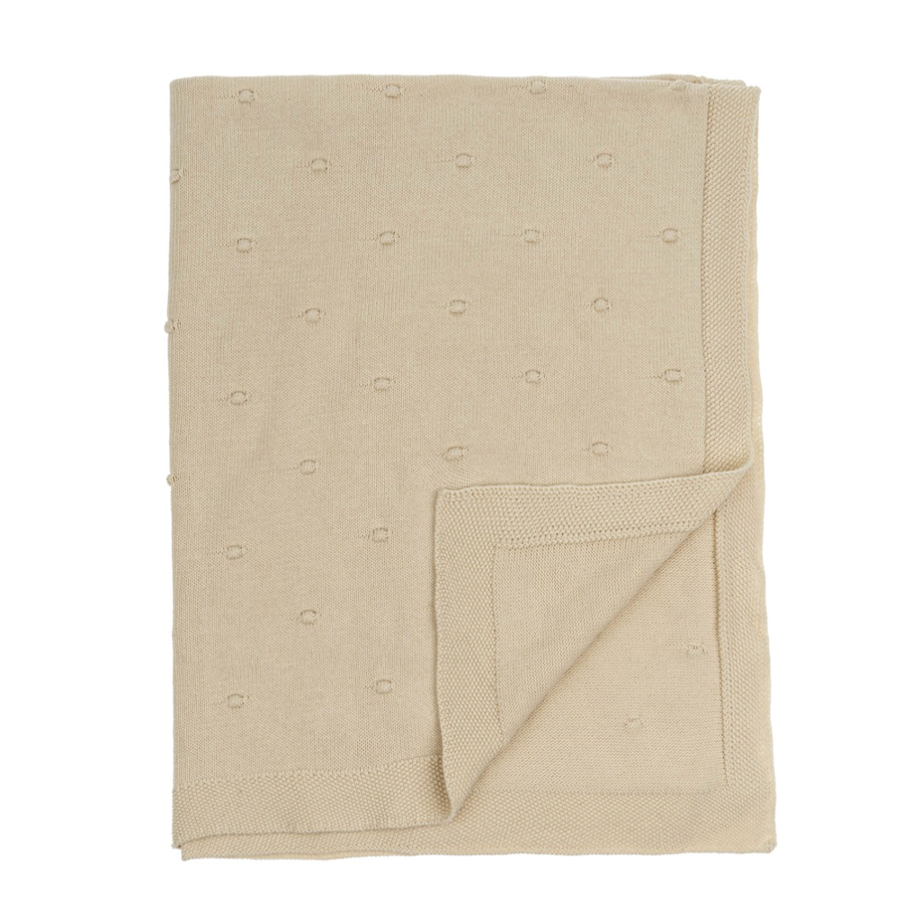 Polka Dot Knit Baby Blanket
