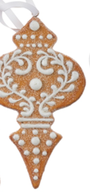 4.5" WHITE ICING GINGERBREAD ORNAMENT