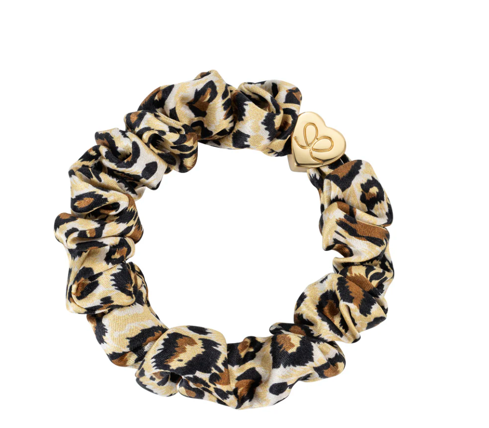 Hair Tie - Silk Scrunchie Gold Heart