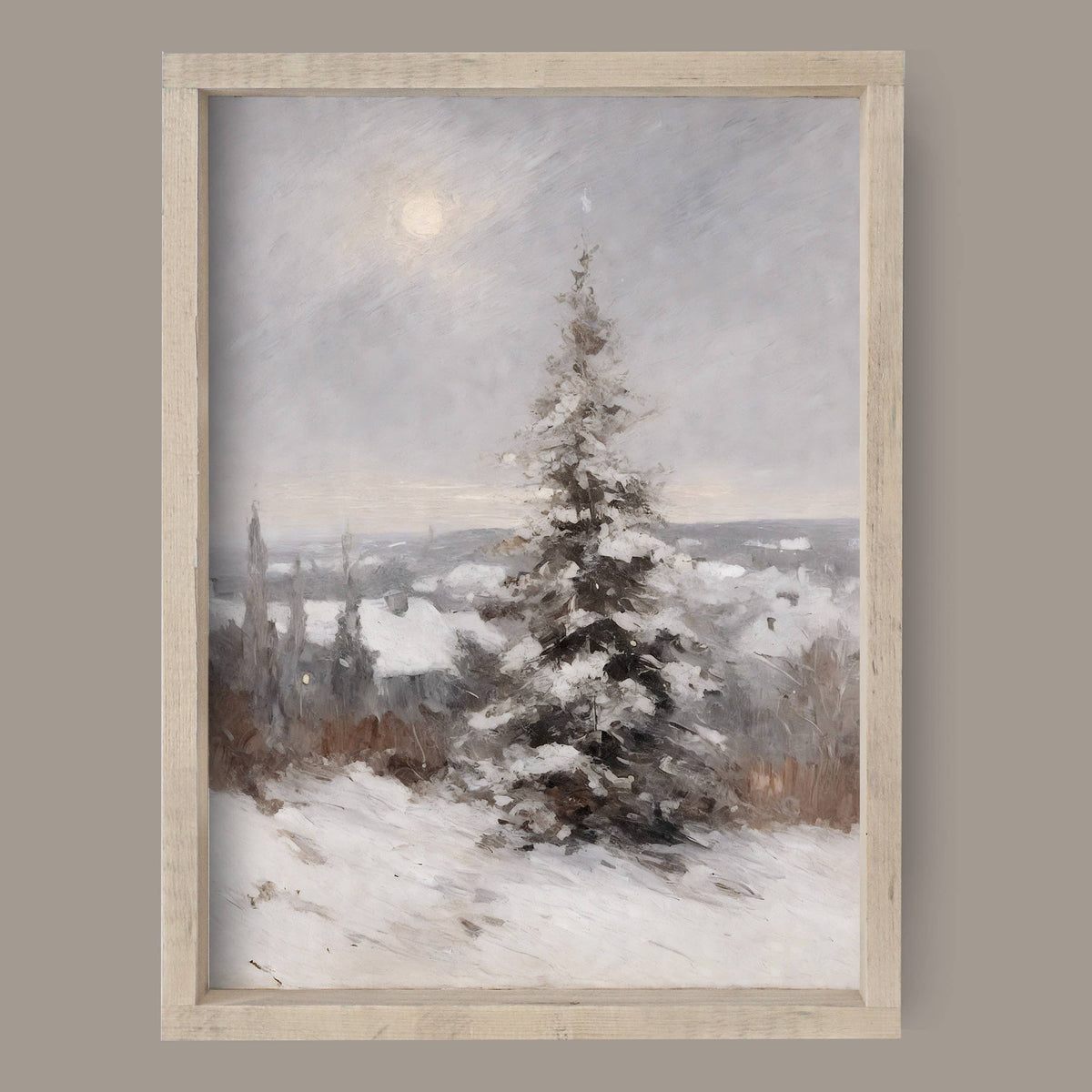 Vintage Snowy Christmas Tree