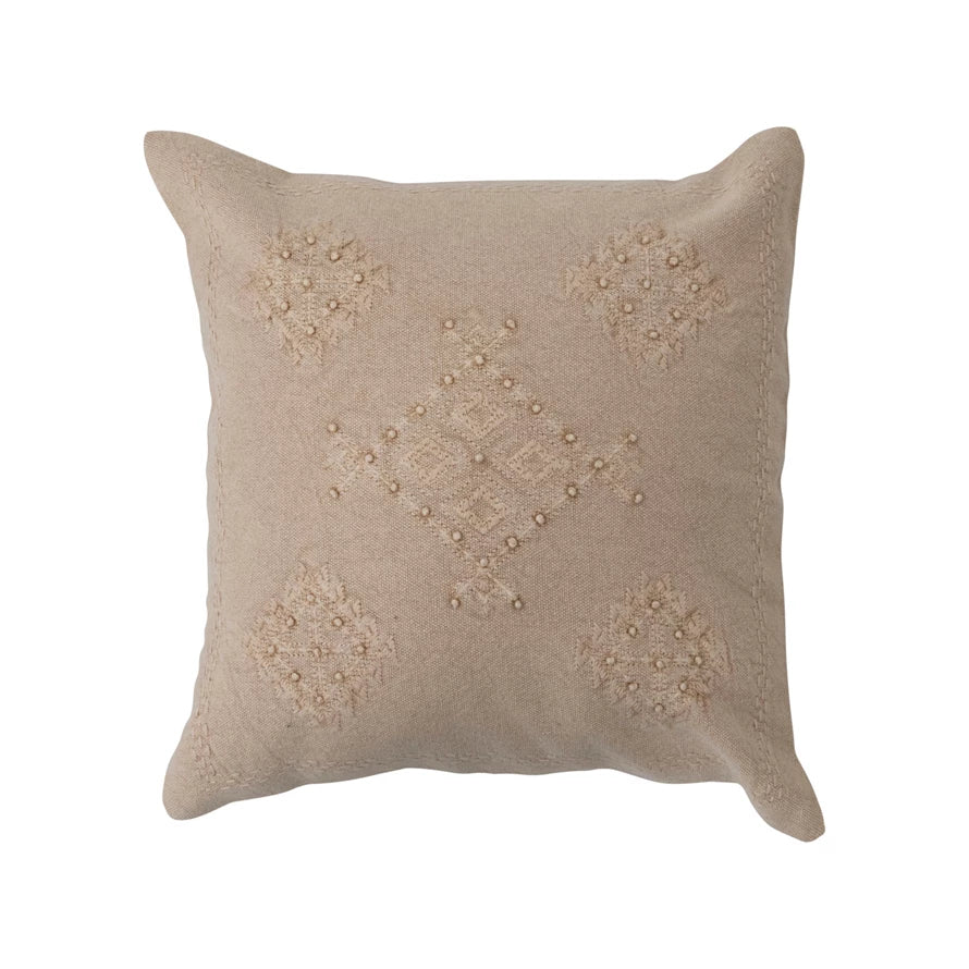 Woven Lumbar Pillow French Knots
