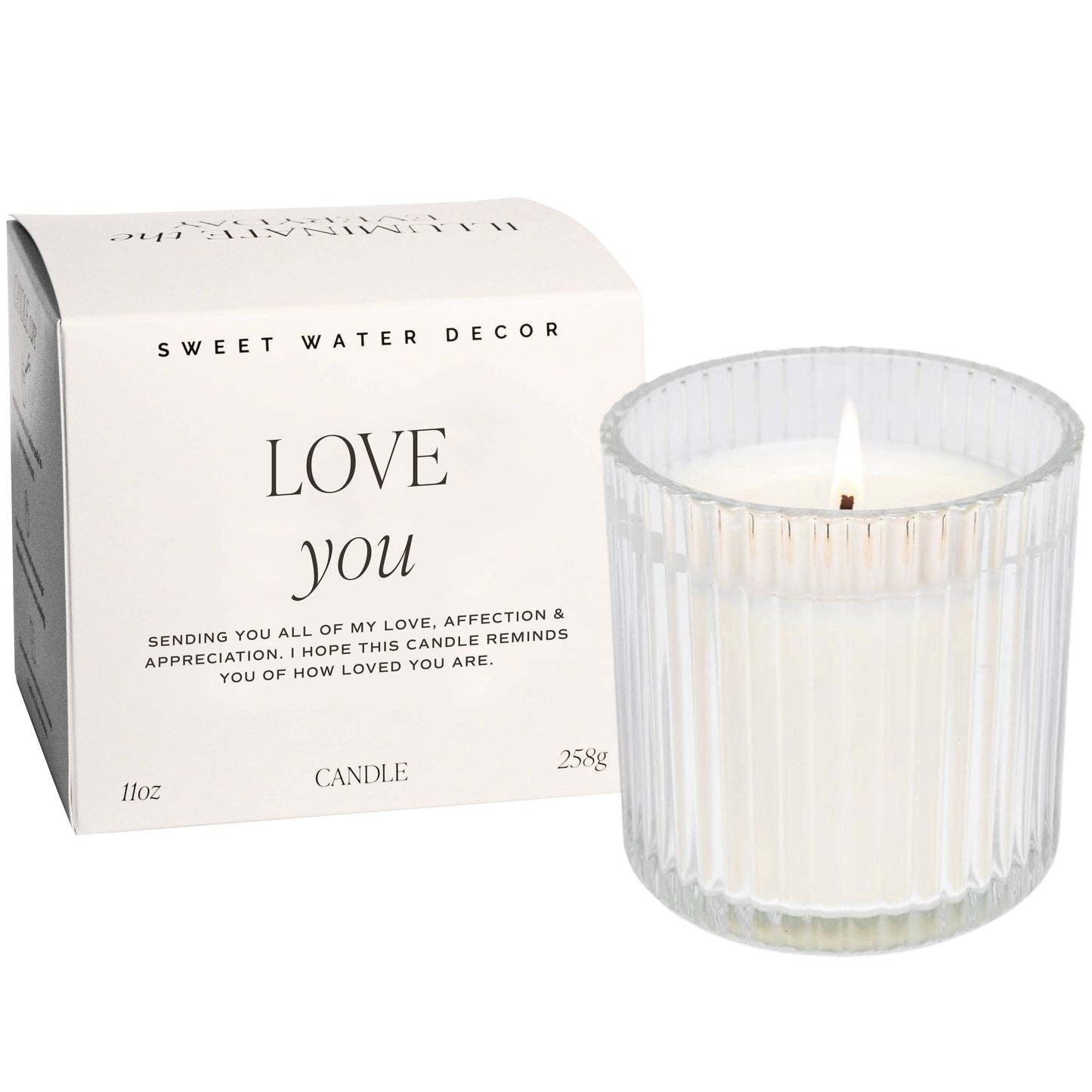 Love You Fluted Candle