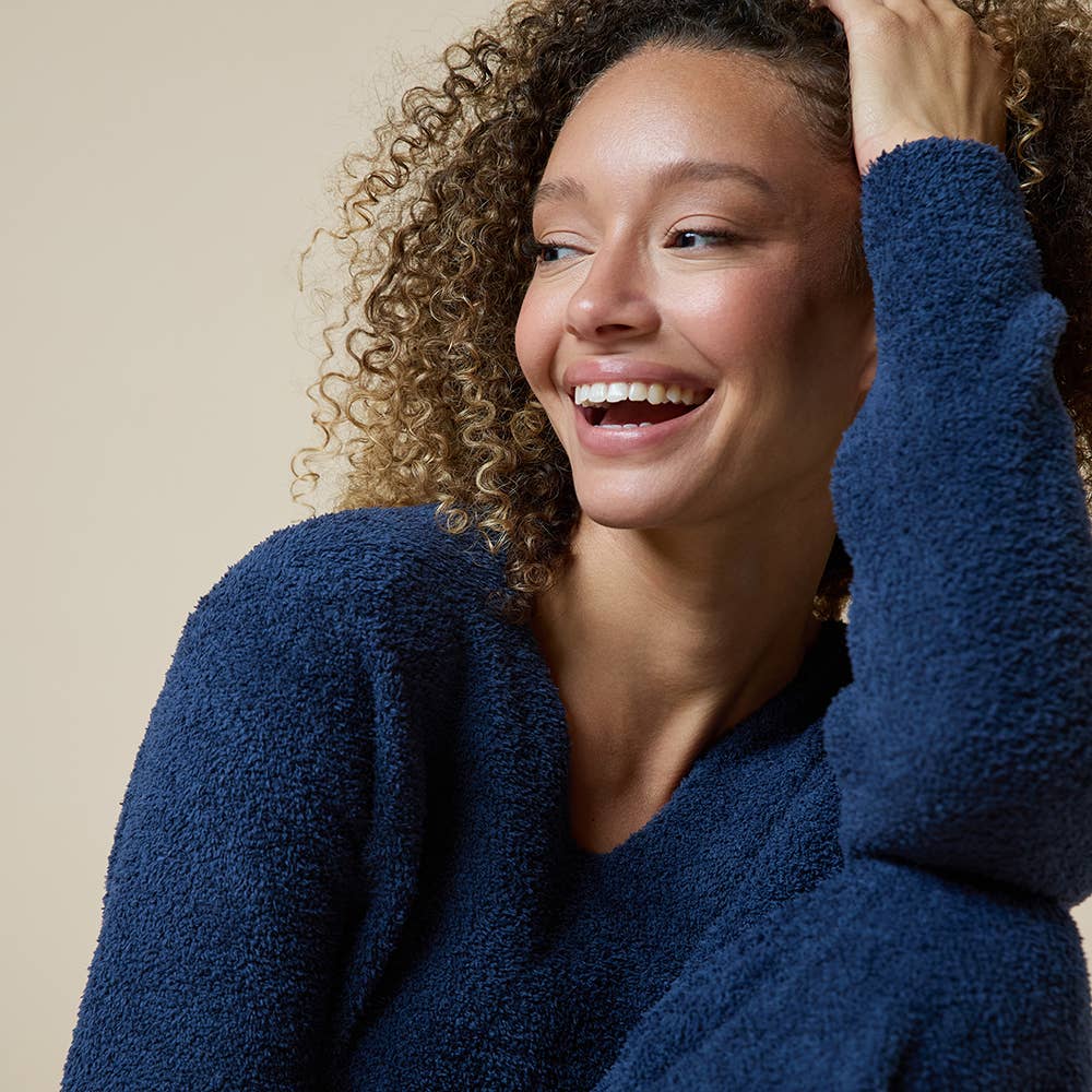 Solid Marshmallow V-Neck Lounge Set