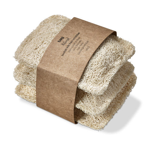 LOOFAH KITCHEN SCRUBBER S/3 NATURAL
