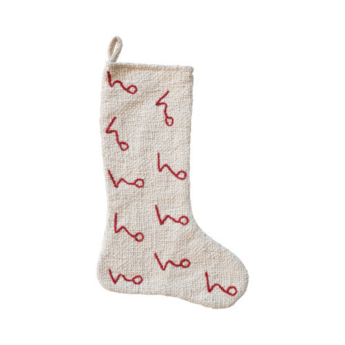 "HO HO HO" Embroidered Stocking