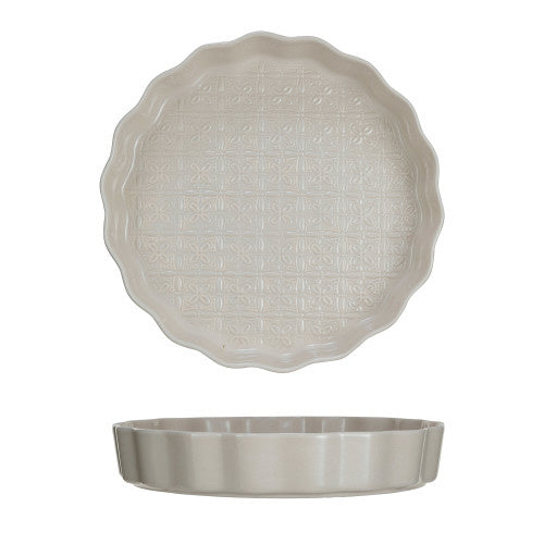 FLUTED PIE DISH WITH PATTERN