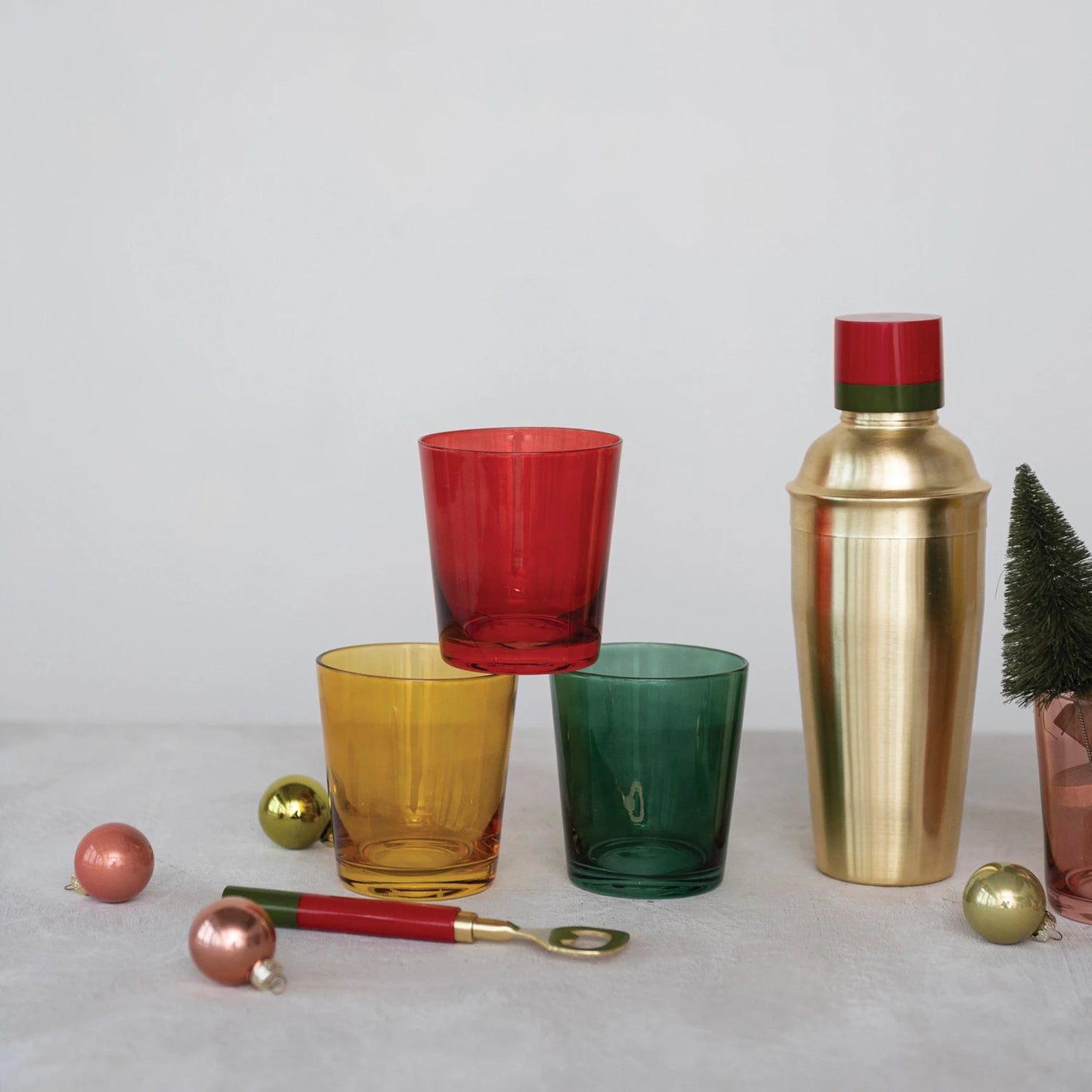 Colored Low Ball Glasses