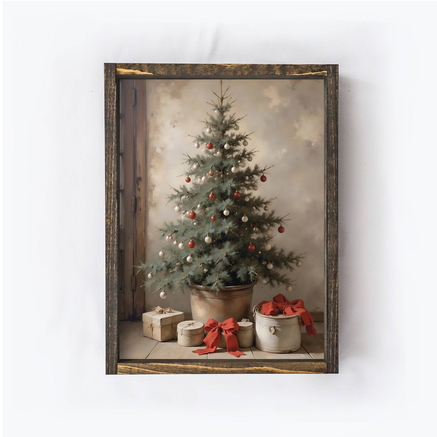 Vintage Christmas Tree Wall Art