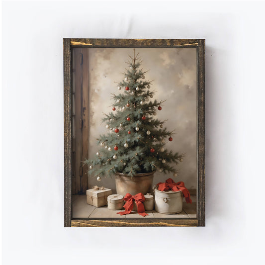 Vintage Christmas Tree Wall Art