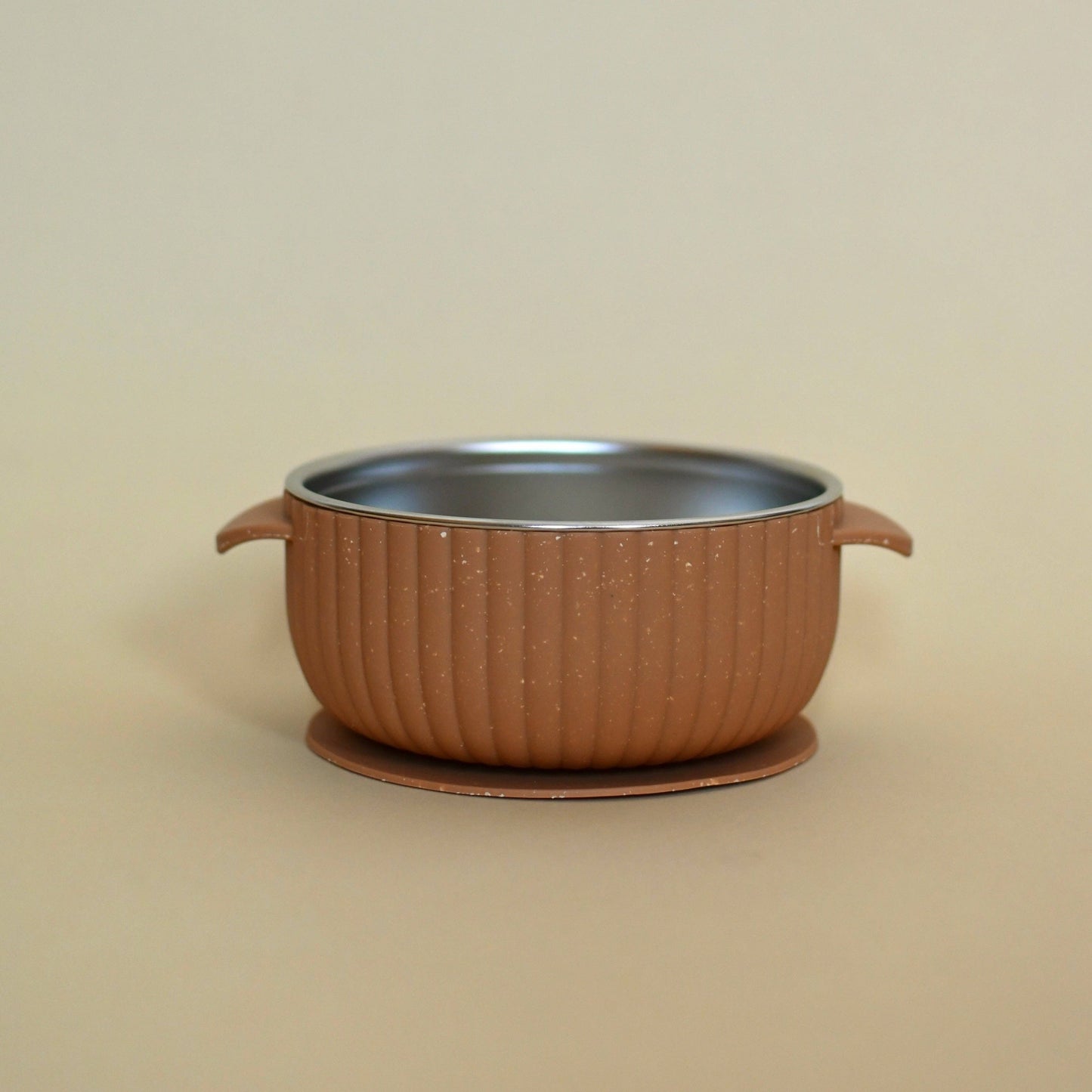 Stainless & Silicone Bowl - Almond
