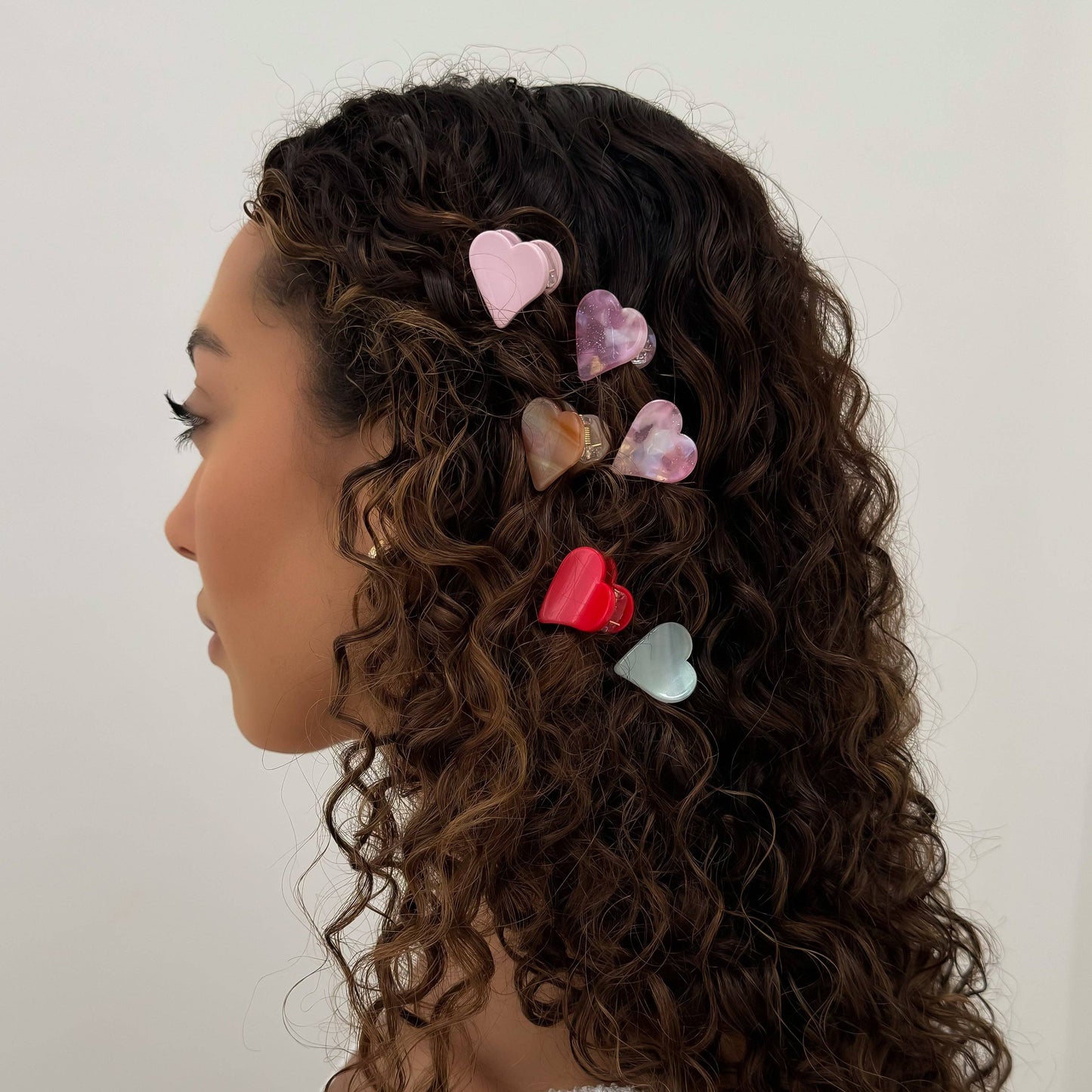 Ecofriendly Acetate 2 Pack Mini Heart Claws - Pink