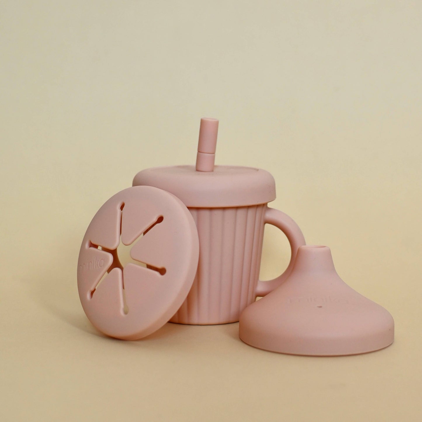Stainless & Silicone 3-in-1 cup - Blush
