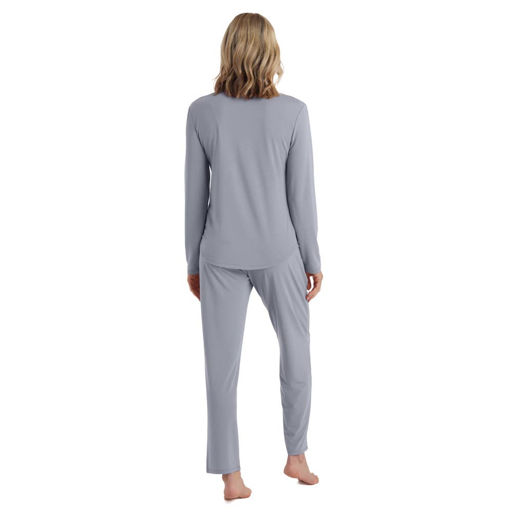 Quinn - Y-Neck Henley PJ Set with Jogger Pant