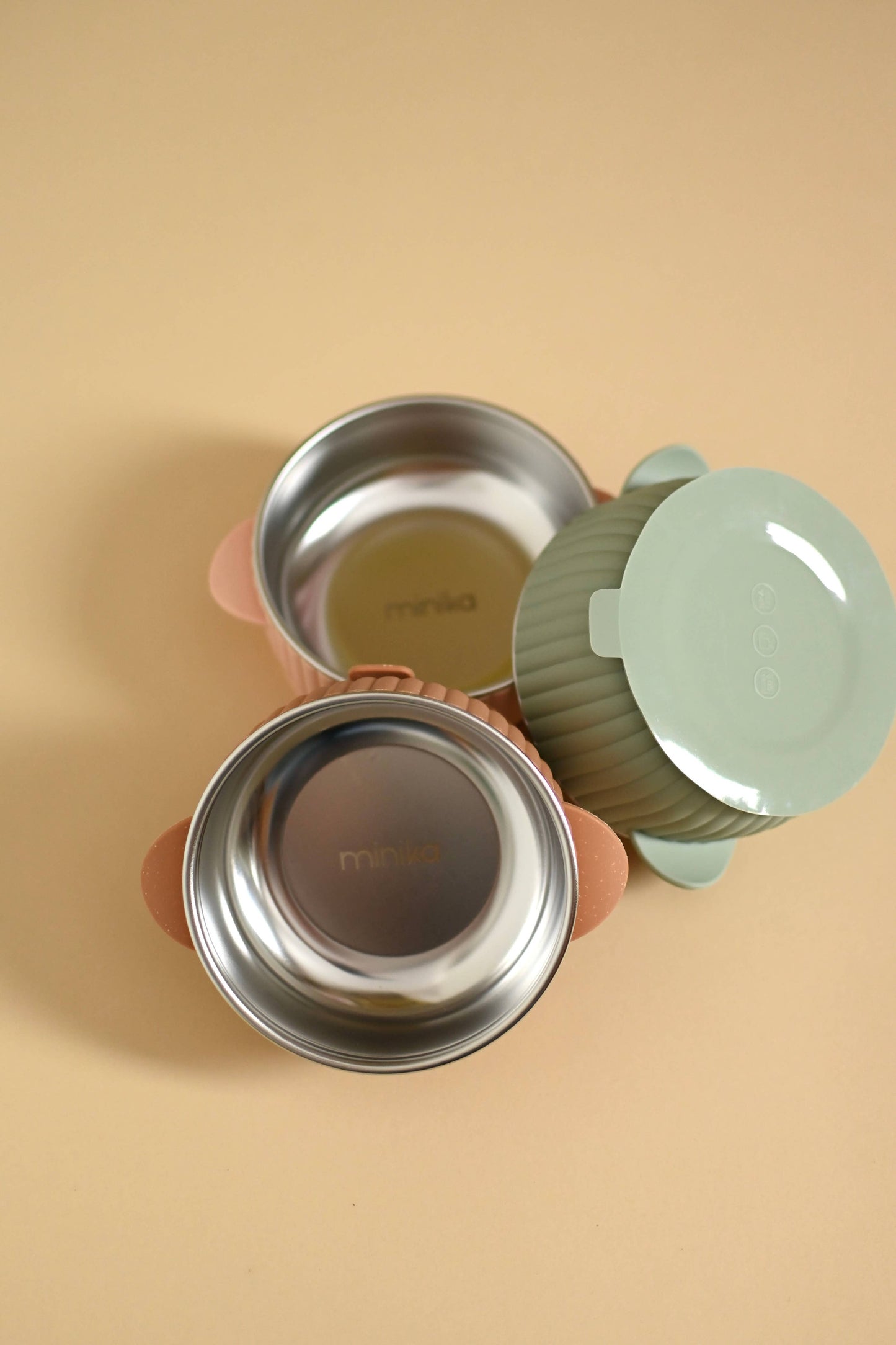 Stainless & Silicone Bowl - Sage