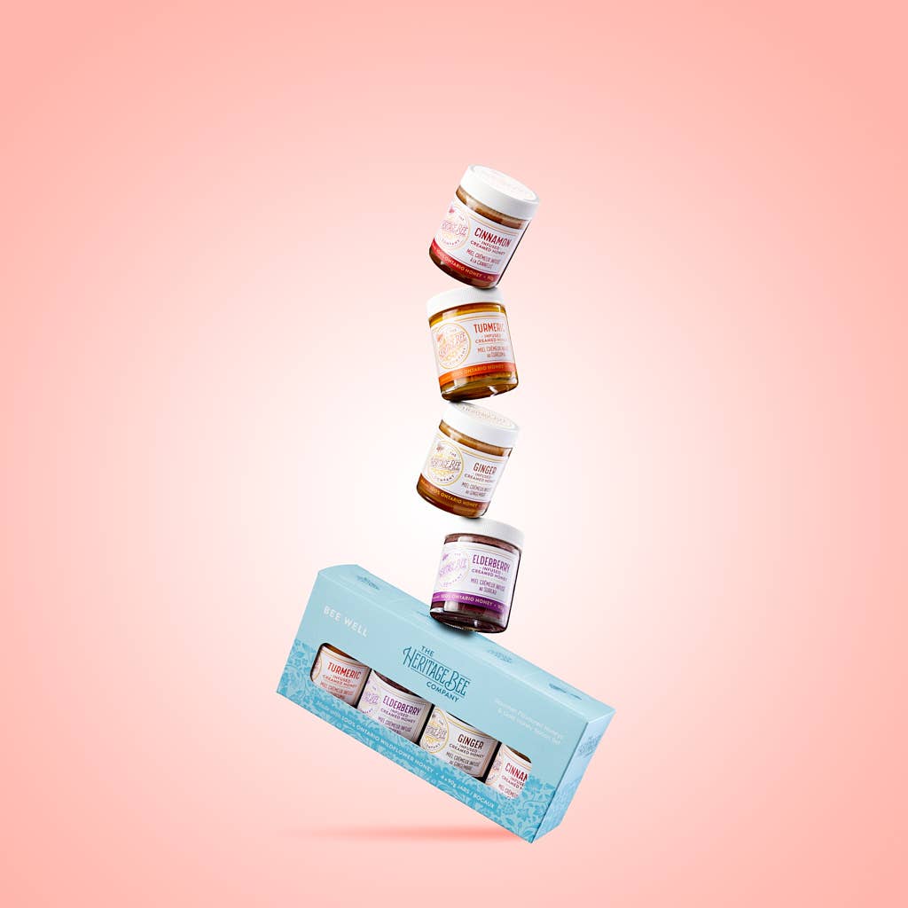 BEE WELL Gourmet Honey Gift Sets & Gold Spoon