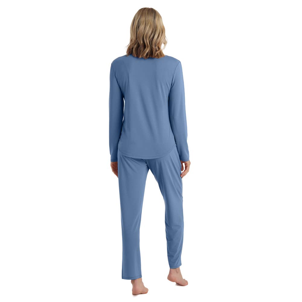 Quinn - Y-Neck Henley PJ Set with Jogger Pant