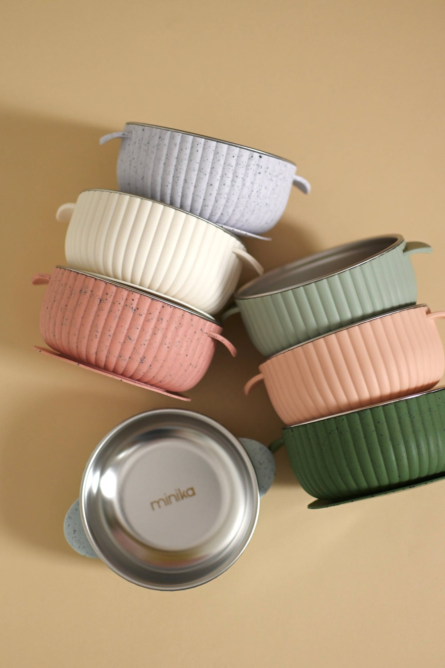 Stainless & Silicone Bowl - Sage