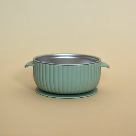 Stainless & Silicone Bowl - Sage