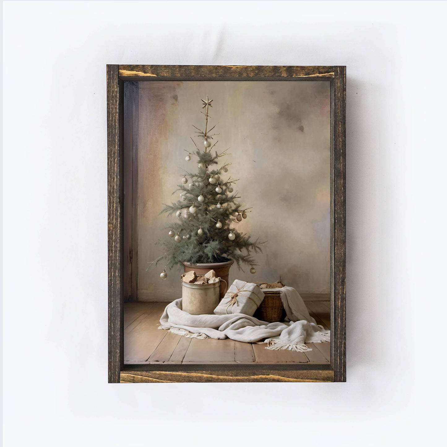 Vintage Christmas Tree Painting