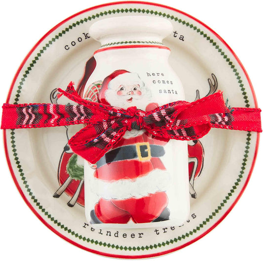 Vintage Santa Milk & Cookie Set