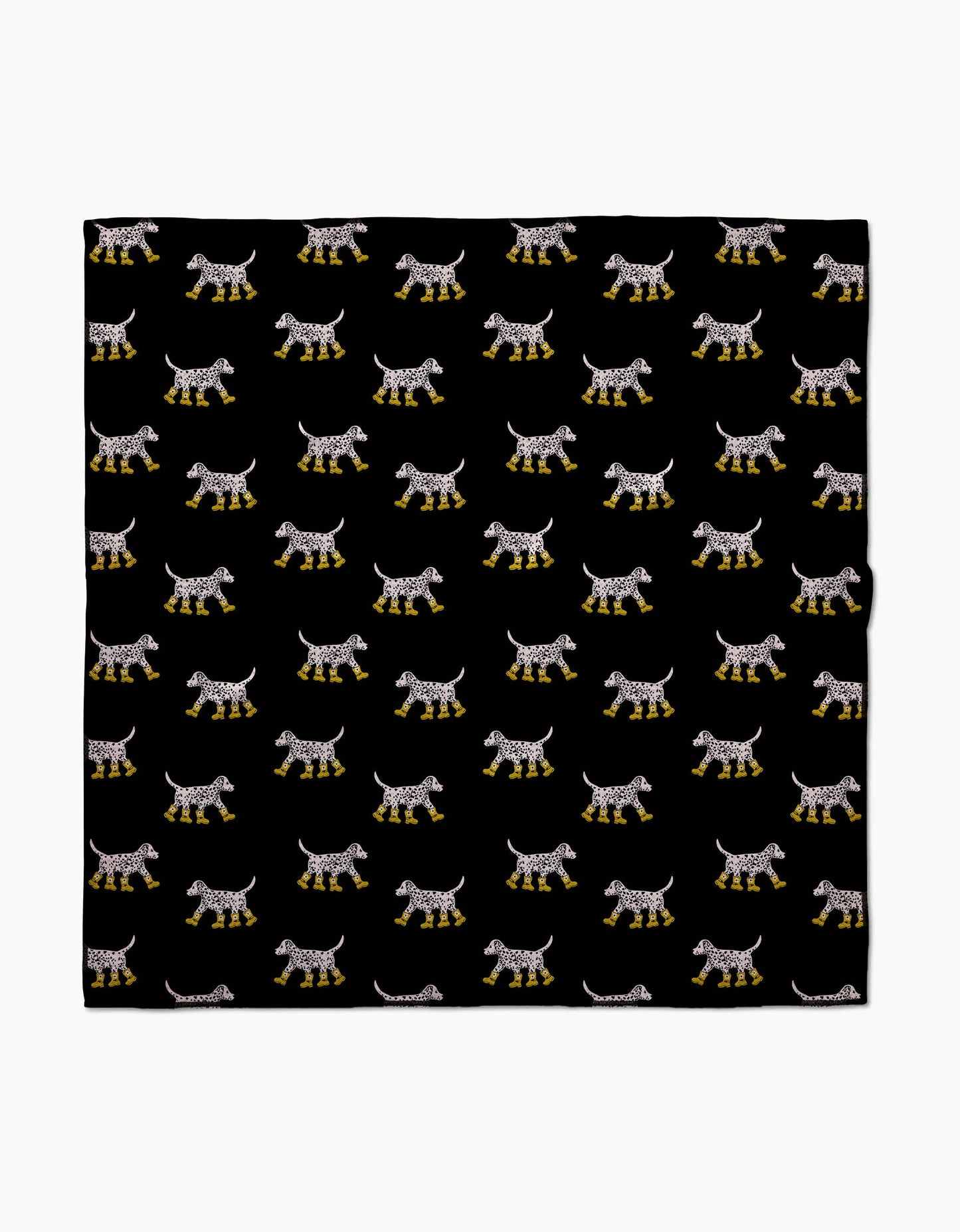 Dalmatian In Boots Black Dog Towel