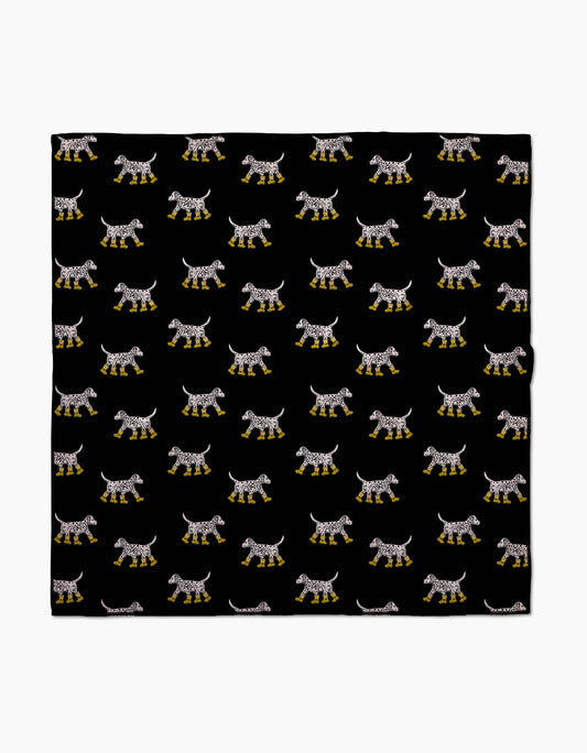 Dalmatian In Boots Black Dog Towel