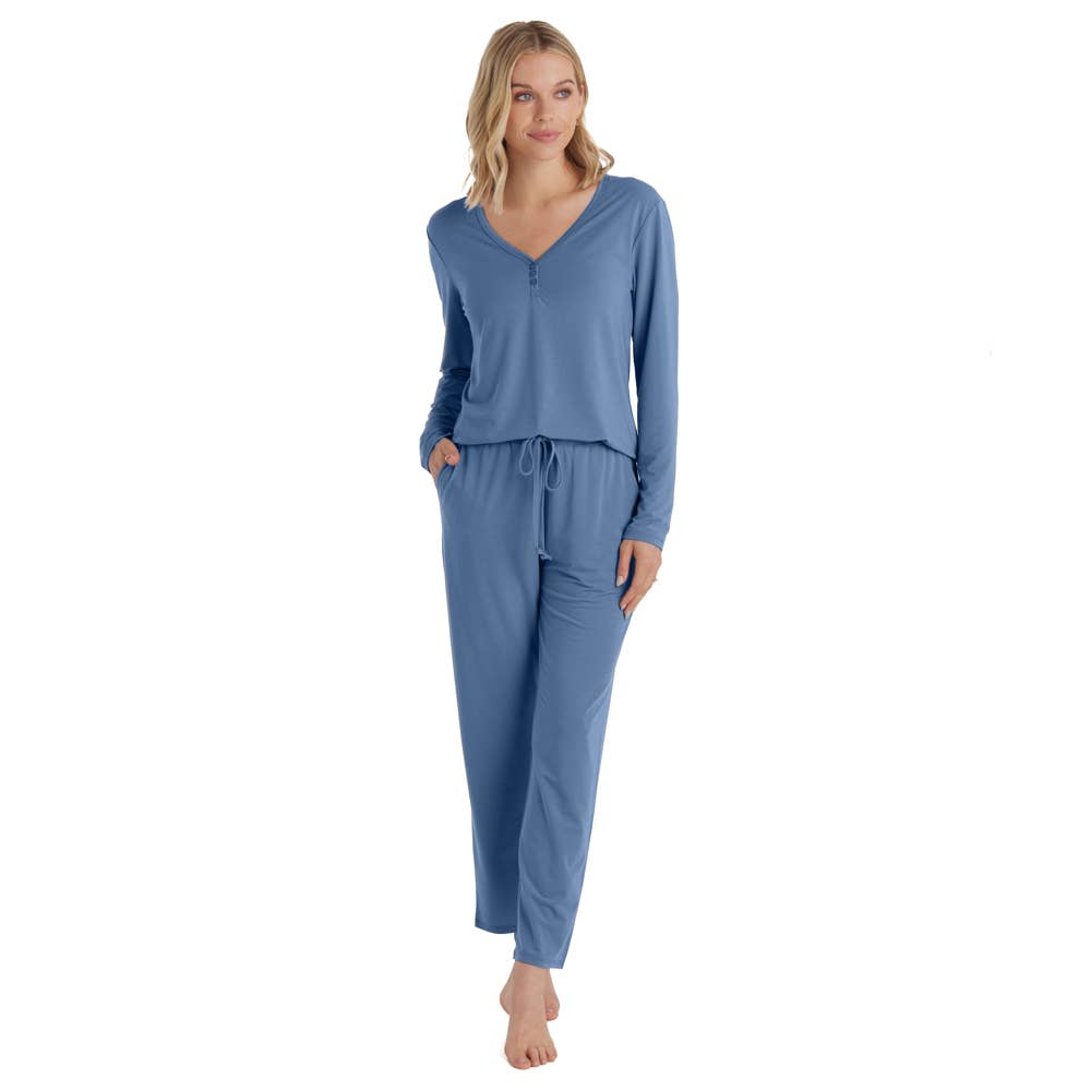 Quinn - Y-Neck Henley PJ Set with Jogger Pant