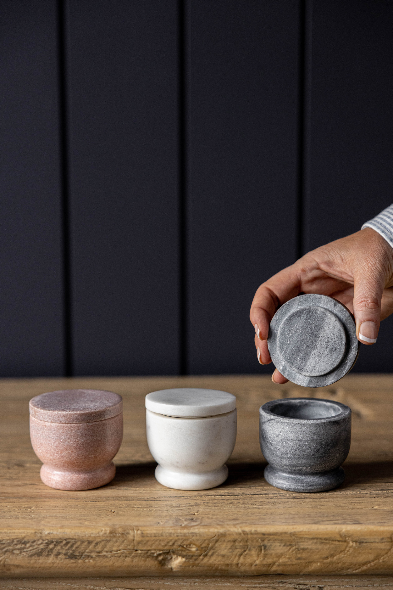 Marble Lidded Salt Cellar