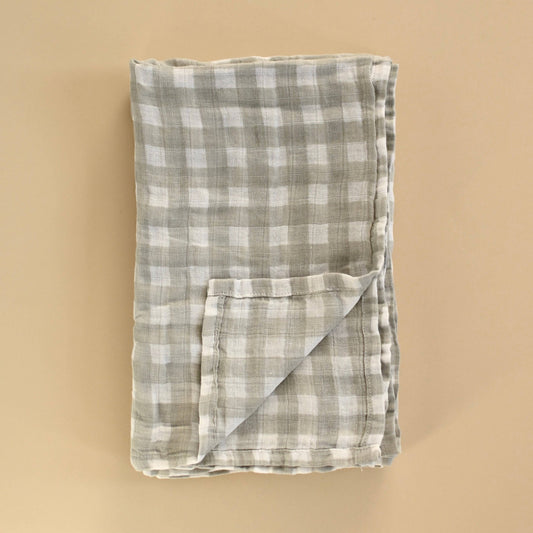 Muslin Swaddle - Sage Gingham