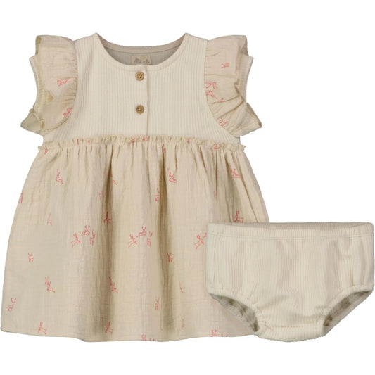 Cadan Dress Cream Deer 18-24 Month