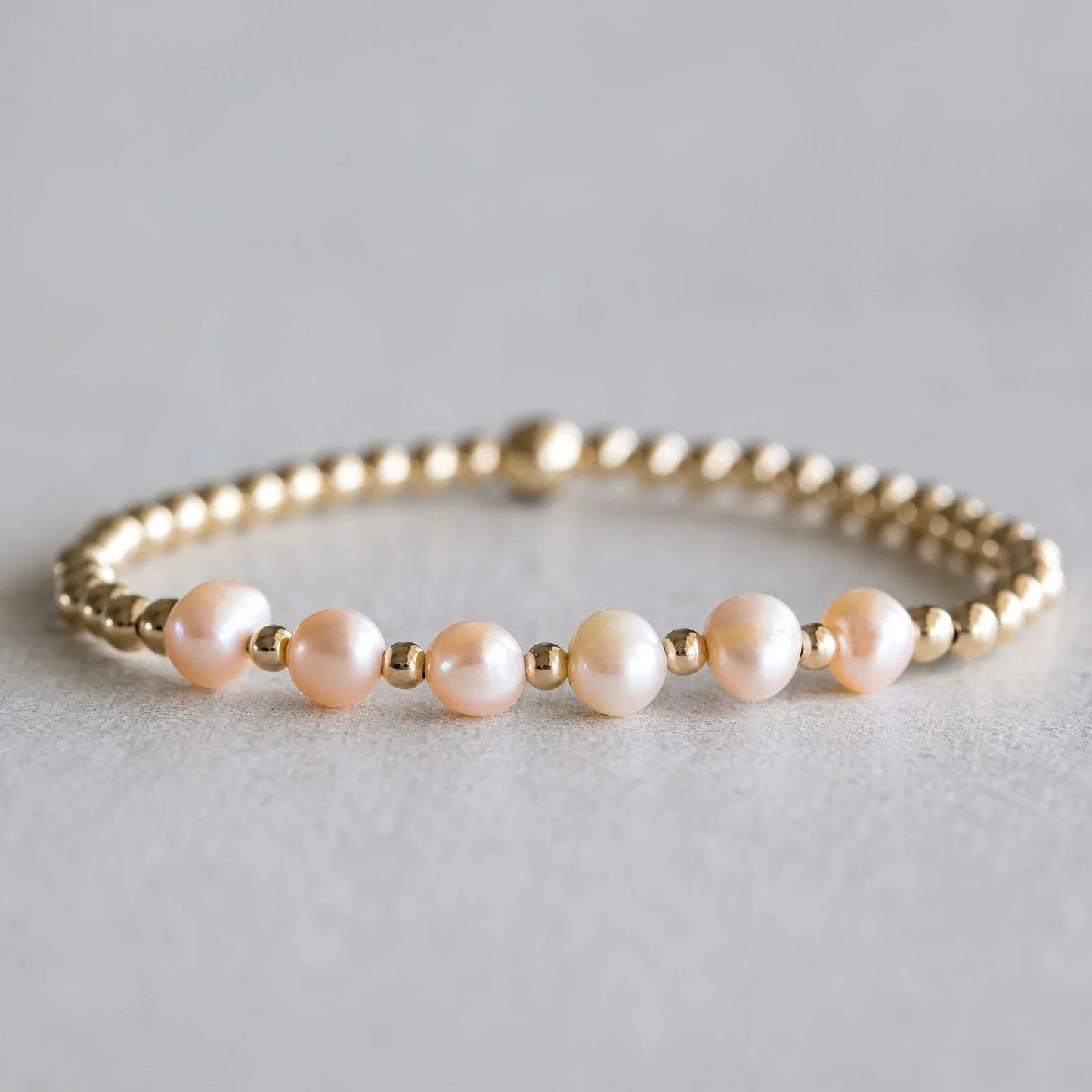 4mm Peach Pearl Bracelet