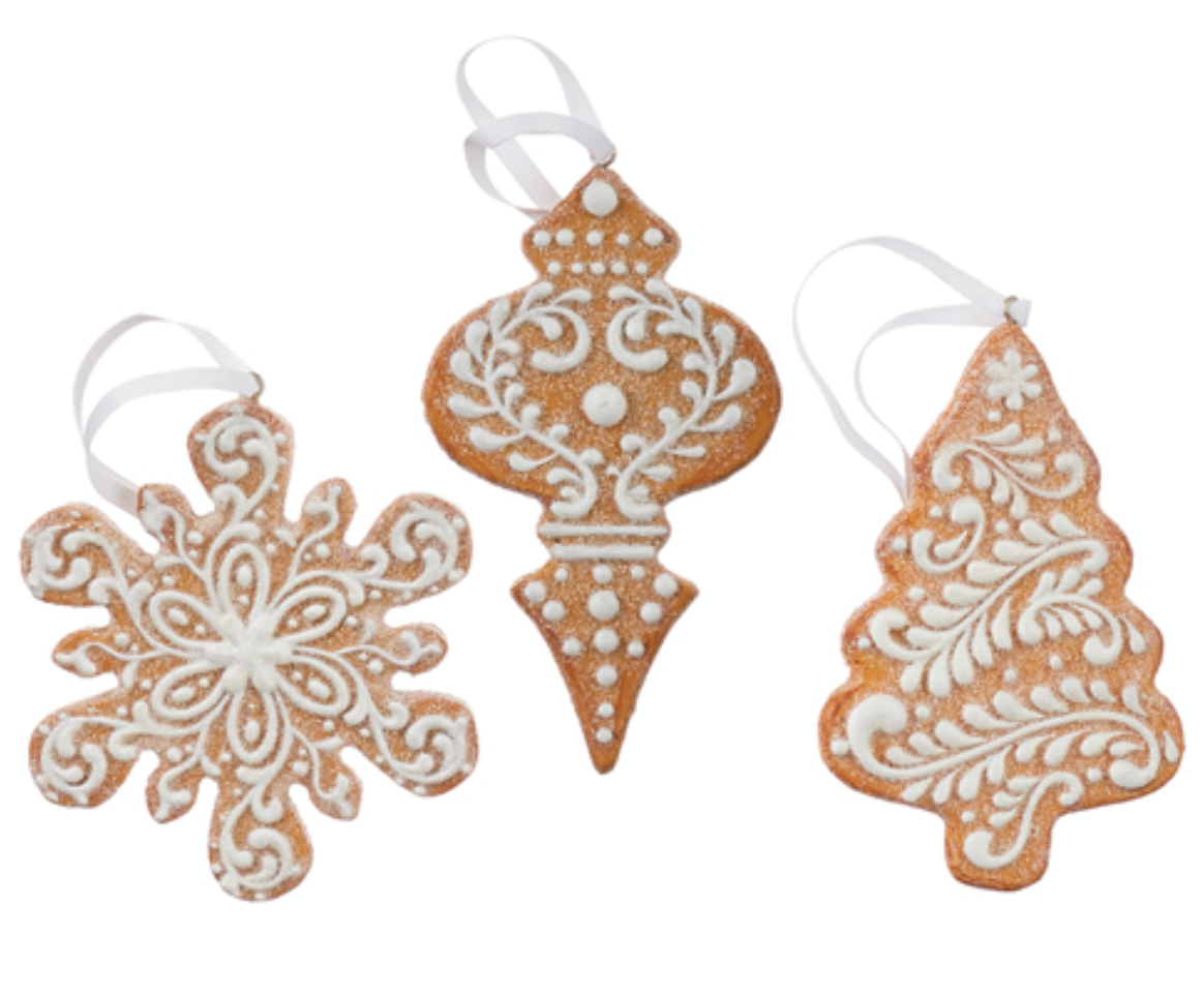 4.5" WHITE ICING GINGERBREAD ORNAMENT