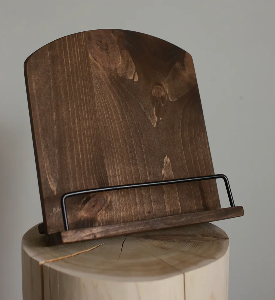 Cookbook Stand Walnut/Matte Black Bar